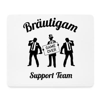Bräutigam Game Over Support Team (JGA / 1C) - Mousepad (Querformat) - Weiß - Vorne