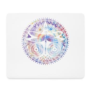 Bunter Libellen-Halbmond-magische Mandala - Mousepad (Querformat) - Weiß - Vorne