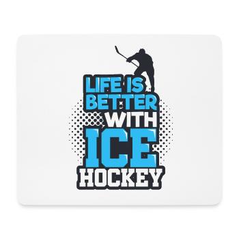 hockey - Tapis de souris (format paysage) - blanc - Devant
