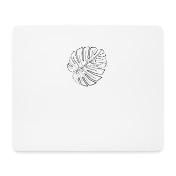 Monstera leaf - one line drawing - Mouse Pad (horizontal) - white - Front