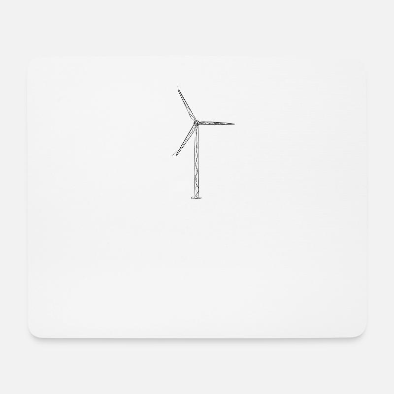 Windkraft Windrad - one line drawing - Mousepad (Querformat) - Weiß