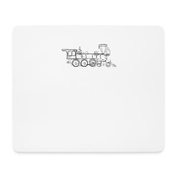 Locomotive train - one line drawing - Mouse Pad (horizontal) - white - Front