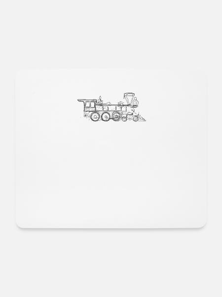 Lokomotive Zug - one line drawing - Mousepad (Querformat) - Weiß