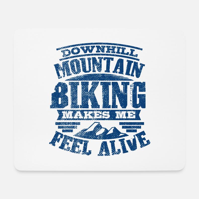 Downhill Mountainbike - Mousepad (Querformat) - Weiß
