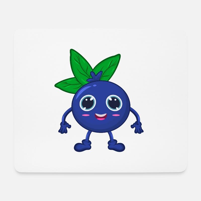 Heidelbeere Blaubeere - Mousepad (Querformat) - Weiß