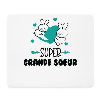 Super grande soeur coeur lapin mignon - Tapis de souris (format paysage) - blanc - Devant
