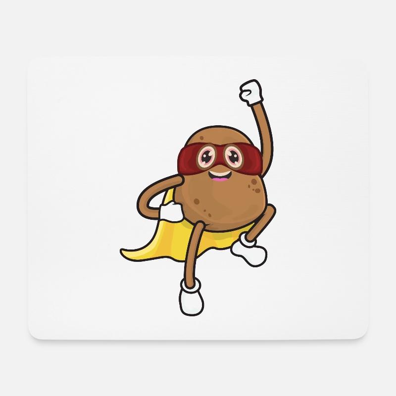 Kartoffel Superheld - Mousepad (Querformat) - Weiß