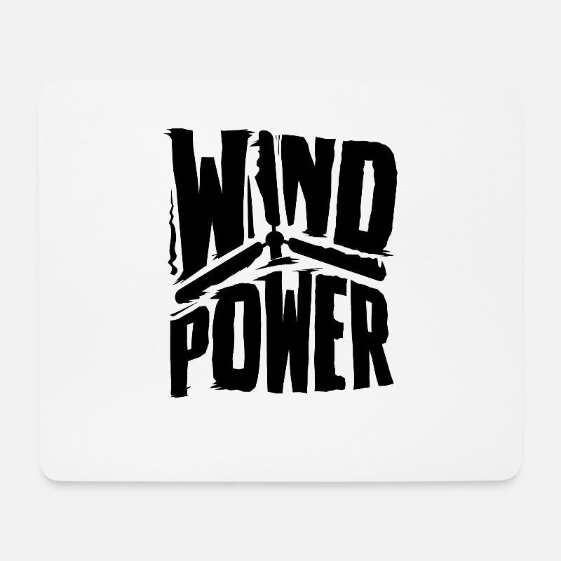 Windkraft Windenergie - Mousepad (Querformat) - Weiß