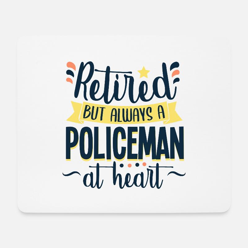 Polizei Polizist in Rente Rentner - Mousepad (Querformat) - Weiß