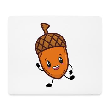 Eichel Eiche Herbst - Mousepad (Querformat) - Weiß - Vorne