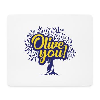 Olive Love - Mouse Pad (horizontal) - white - Front