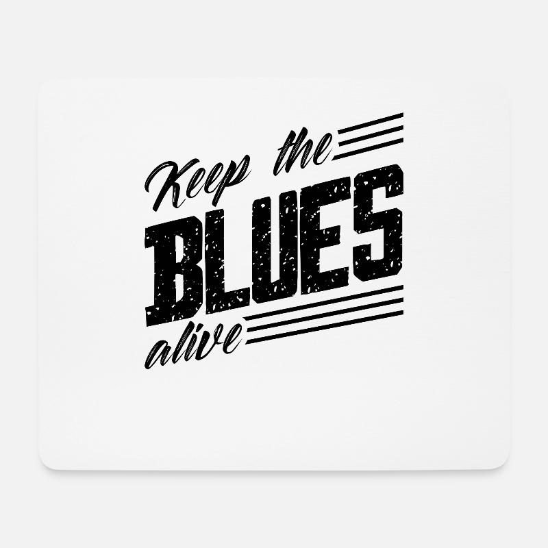 Blues Musik - Mousepad (Querformat) - Weiß