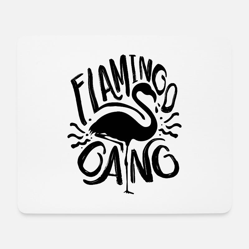 Flamingo Gruppe - Mousepad (Querformat) - Weiß
