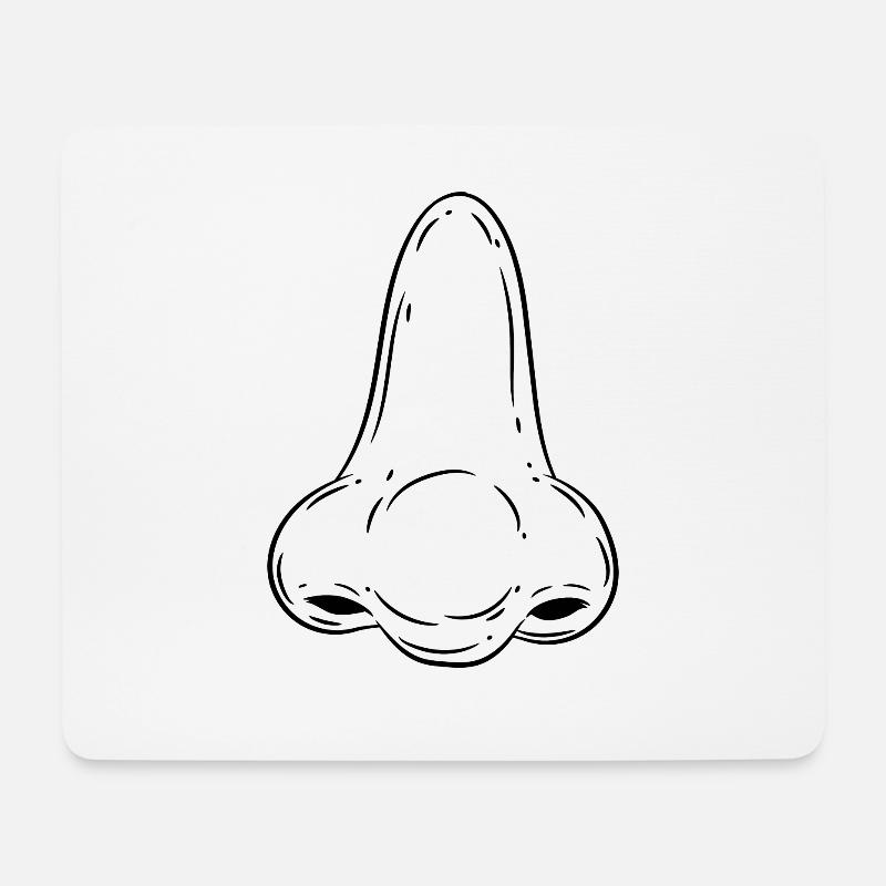 Nase - Mousepad (Querformat) - Weiß