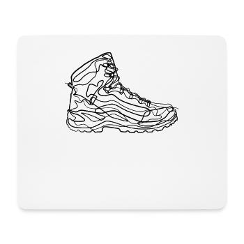 Wandern Wanderschuh - one line drawing - Mousepad (Querformat) - Weiß - Vorne