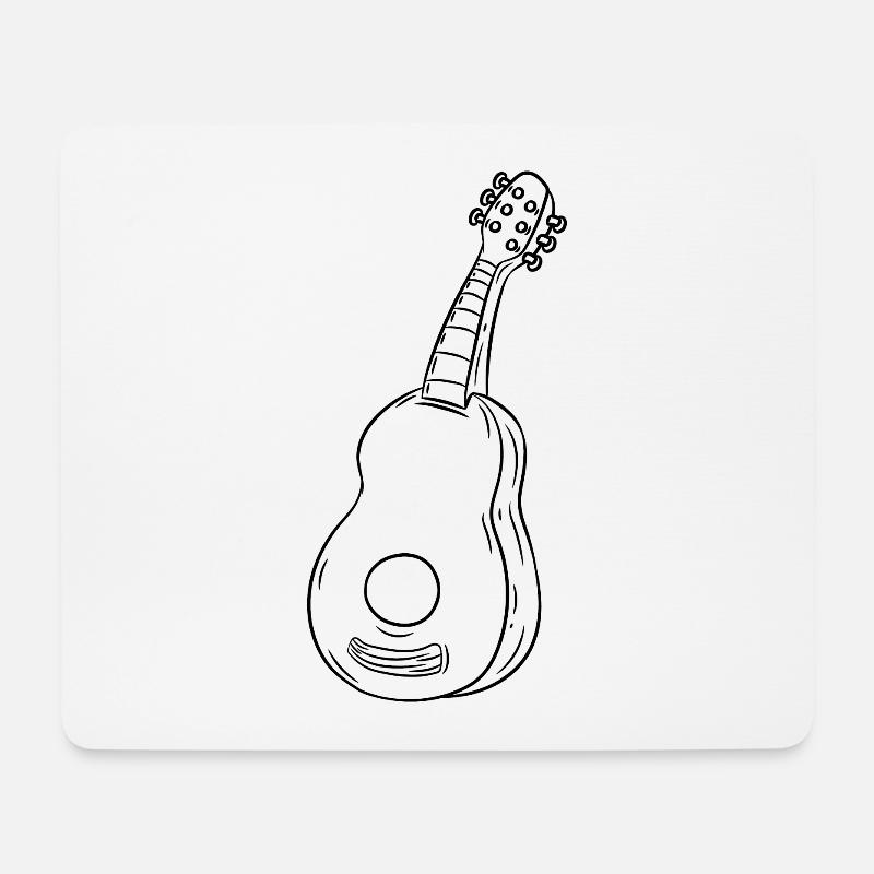 Gitarre - Mousepad (Querformat) - Weiß