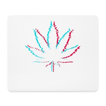 Aesthetic Vaporwave Marijuana leaf with Glitch - Mouse Pad (horizontal) - white - Front