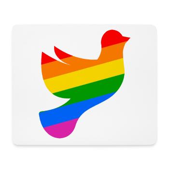 LGBTQ Dove of Peace with Rainbow Flag - Mouse Pad (horizontal) - white - Front