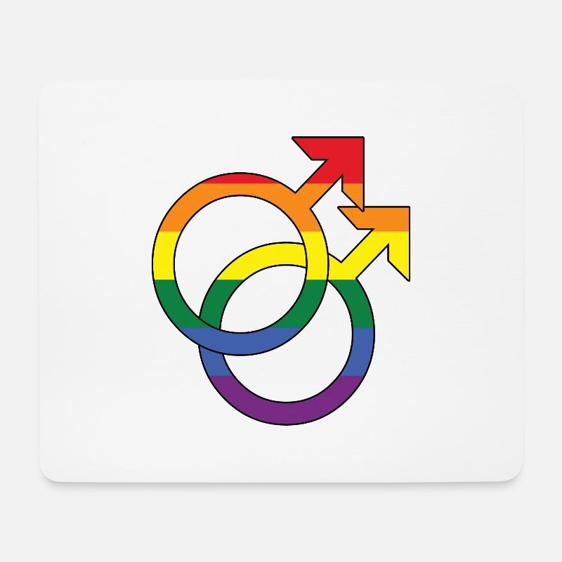 Gay Rainbow Queer LGBTQ Gay Pride CSD - Mousepad (Querformat) - Weiß