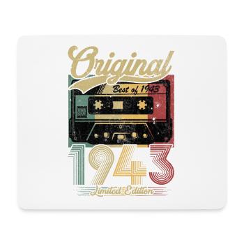 Vintage Anniversary 1943 Retro Cassette - Mouse Pad (horizontal) - white - Front