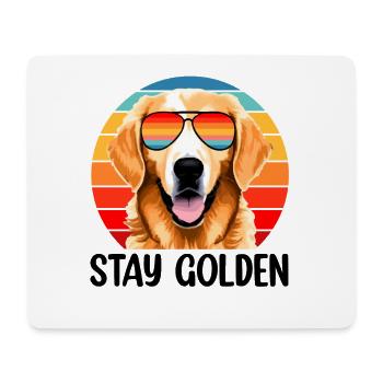 Stay Golden - Funny Golden Retriever - Mouse Pad (horizontal) - white - Front