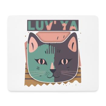 Cat Head, Valentine's Day Cat, Declaration of Love - Mouse Pad (horizontal) - white - Front