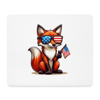 Fox America Independence Day 4th of July Funny - Mouse Pad (horizontal) - white - Front