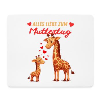 Mom Mother's Day Child Giraffe Daughter Son Love - Mouse Pad (horizontal) - white - Front