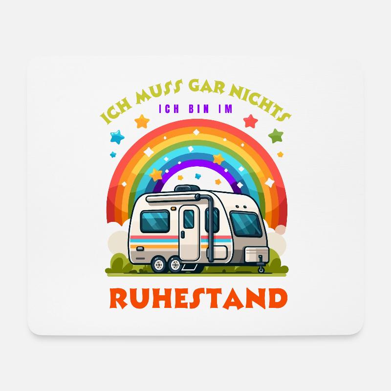 Ruhestand Rente Rentner Wohnwagen Camping Camper - Mousepad (Querformat) - Weiß