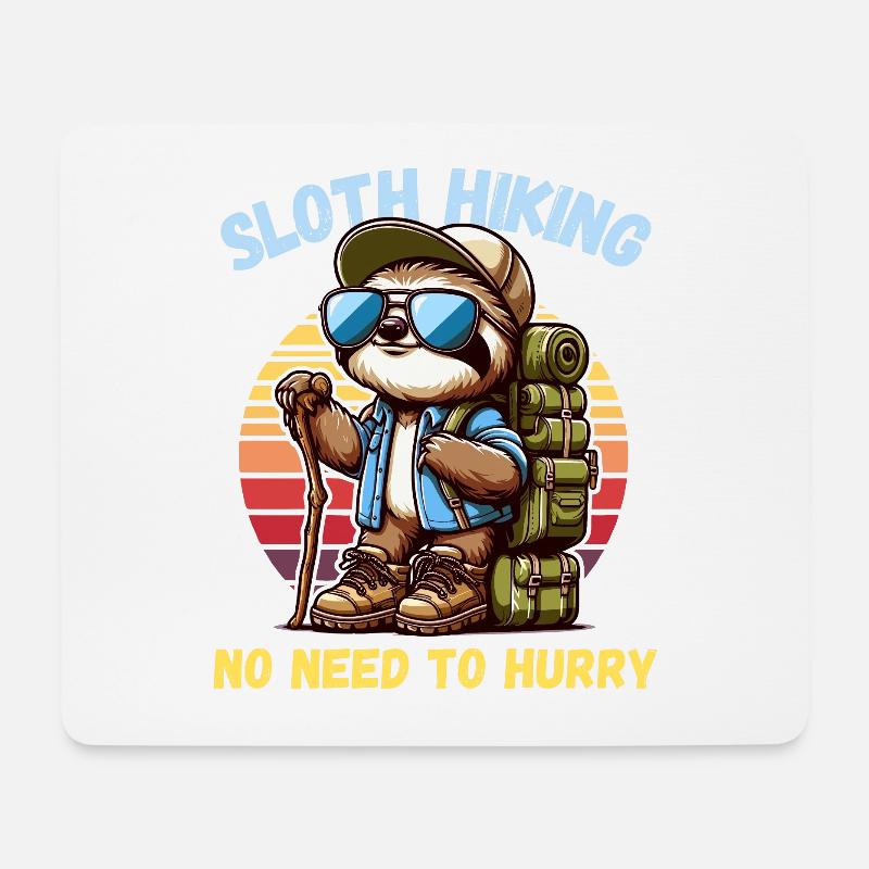 Wandern Faultier Wanderurlaub Wanderschuhe Lustig - Mousepad (Querformat) - Weiß