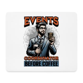 Coordinateur d’événements avant organisateur Coffee Lover - Tapis de souris (format paysage) - blanc - Devant