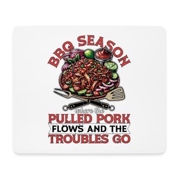 Pulled Pork BBQ Season Where The Pulled Grilling - Mousepad (Querformat) - Weiß - Vorne