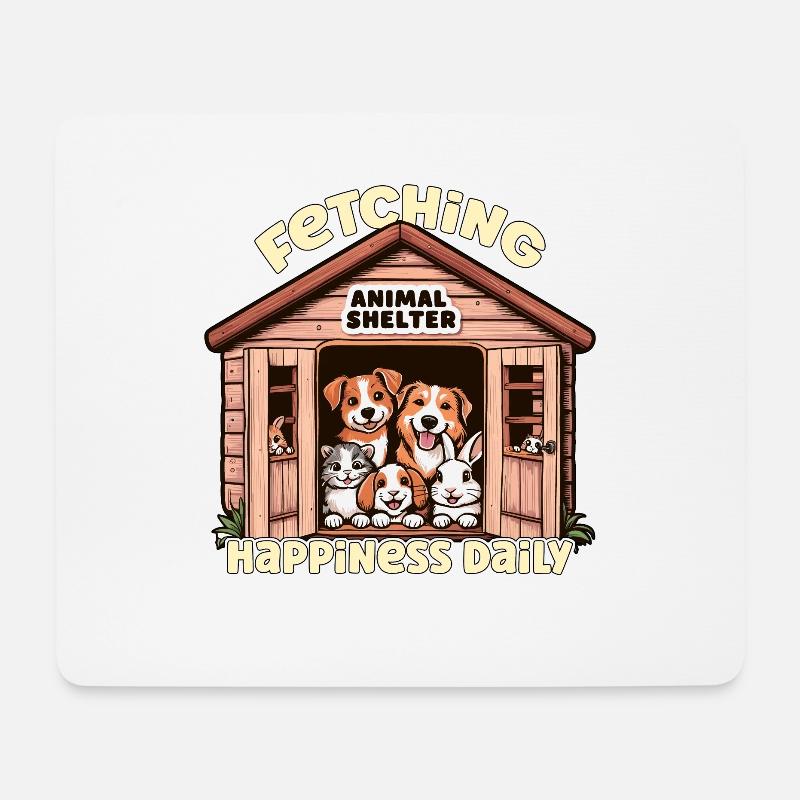Animal Shelter Fetching Happiness Daily Dog Lover - Mousepad (Querformat) - Weiß