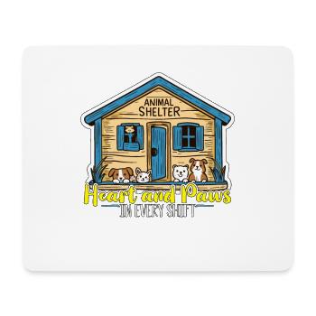 Refuge pour animaux Coeur et pattes dans chaque propriétaire de chien - Tapis de souris (format paysage) - blanc - Devant