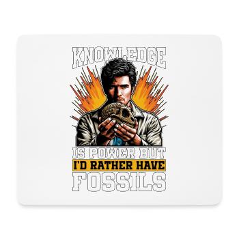 Fossil Hunter Knowledge Is Power Paleontologist - Mouse Pad (horizontal) - white - Front