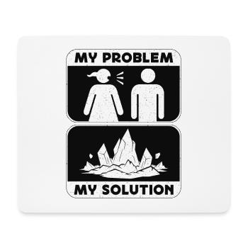 Rockhounding My Problem My Pictogram Dad Geologist - Mousepad (Querformat) - Weiß - Vorne