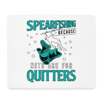 Spearfishing Because Nets Are Fisherman Freediving - Mouse Pad (horizontal) - white - Front