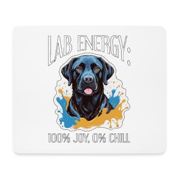 Labrador Retriever Lab Energy 100% amoureux des animaux - Tapis de souris (format paysage) - blanc - Devant