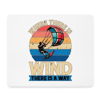 Kiteboarding Where There Is Wind Loves Surfing - Mousepad (Querformat) - Weiß - Vorne