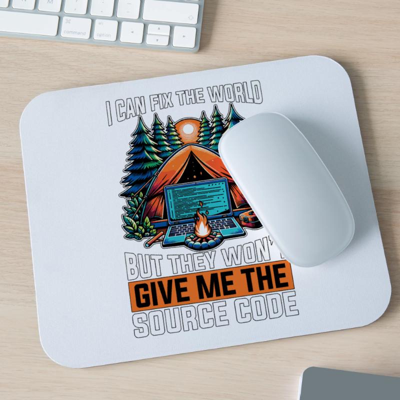 Coder I Can Fix The World Web Developer Coders Mouse Pad (horizontal)