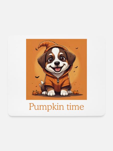 Süßer Halloween Hund mit Kostüm - Mousepad (Querformat) - Weiß