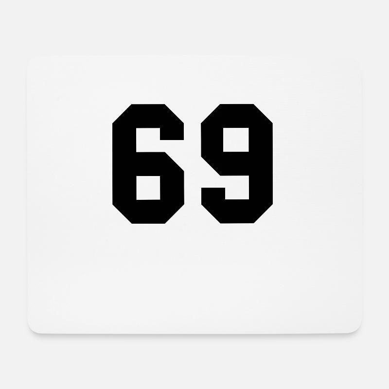 69 Zahl - Mousepad (Querformat) - Weiß