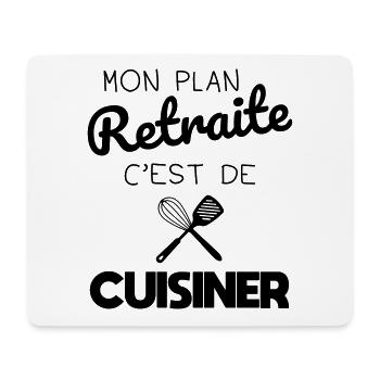 Mon plan retraite c'est de cuisiner - Tapis de souris (format paysage) - blanc - Devant