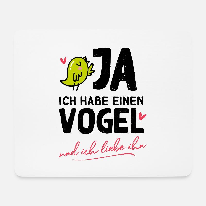 Vogel grüner Wellensittich lustige Sprüche Spruch - Mousepad (Querformat) - Weiß