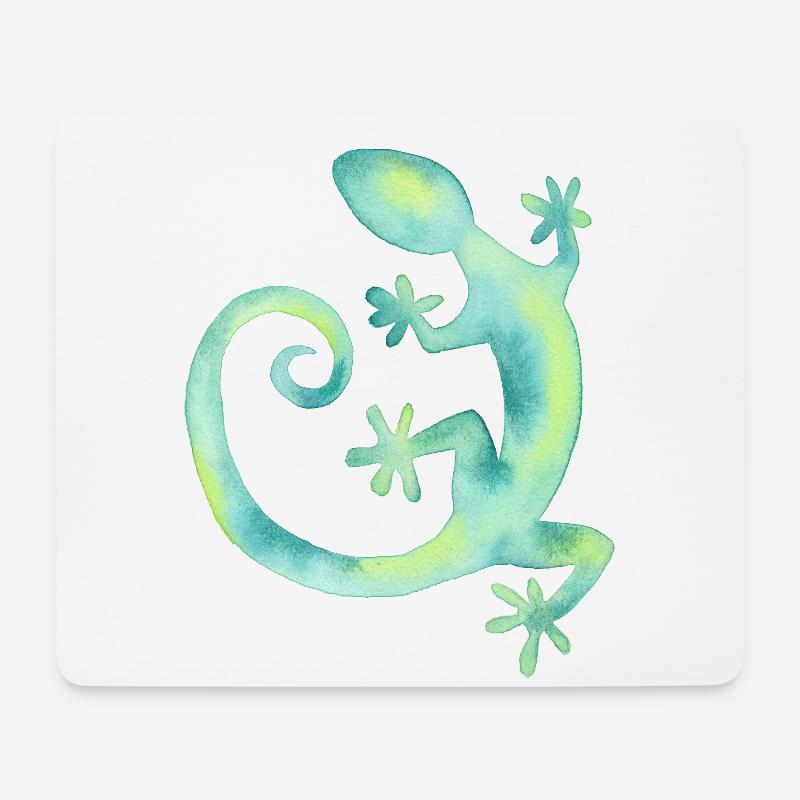 Aquarell Eidechse - Mousepad (Querformat) - Weiß