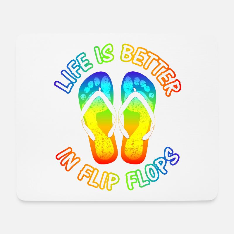 Life is better in flip flops - Mousepad (Querformat) - Weiß