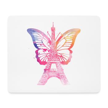 Paris France City Skyline Tour Eiffel Art - Tapis de souris (format paysage) - blanc - Devant