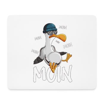Plattdeutsche Möwe Moin Spruch Nordsee Hipster - Mousepad (Querformat) - Weiß - Vorne