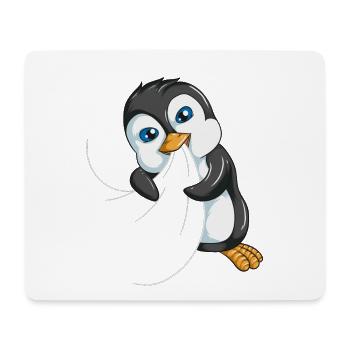 Petit mignon empereur pingouin plongée océan - Tapis de souris (format paysage) - blanc - Devant