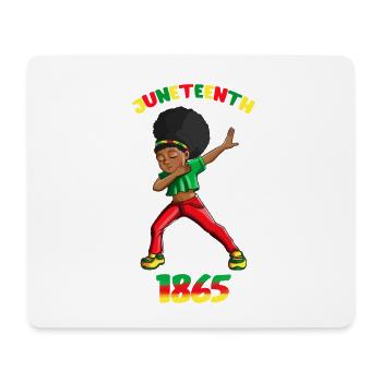 International Women's Day Juneteenth Black Girl makes Dab dance - Mouse Pad (horizontal) - white - Front